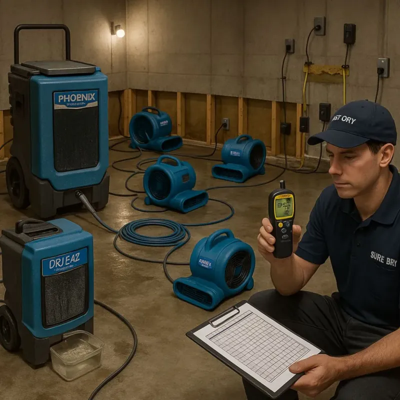 Structural Drying and Dehumidification process in Whitehall, MI